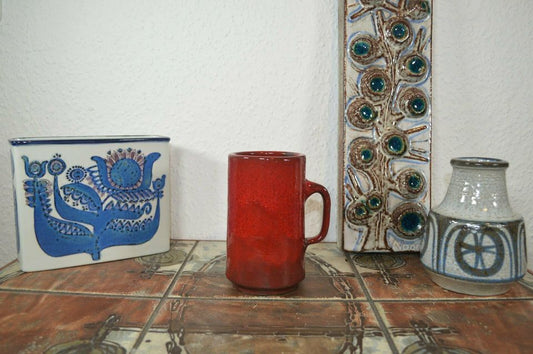 Pop art design mug 70s art ceramics signed fat lava glaze