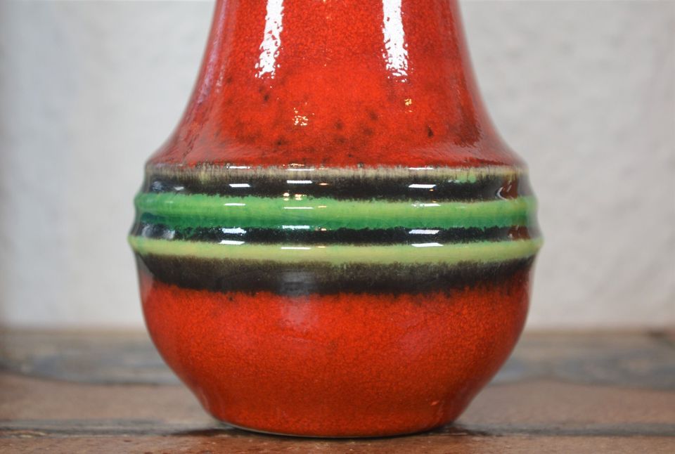 Vintage Jasba Keramisk Vase N606 1960'er Pop Art Retro Design Fat Lava