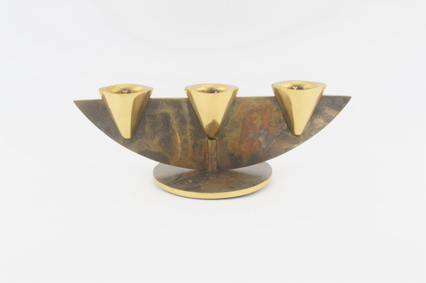 Mid-Century Antonella Caprio Saviato Candle Holder 1960s Italian Brutalist Bronze Design