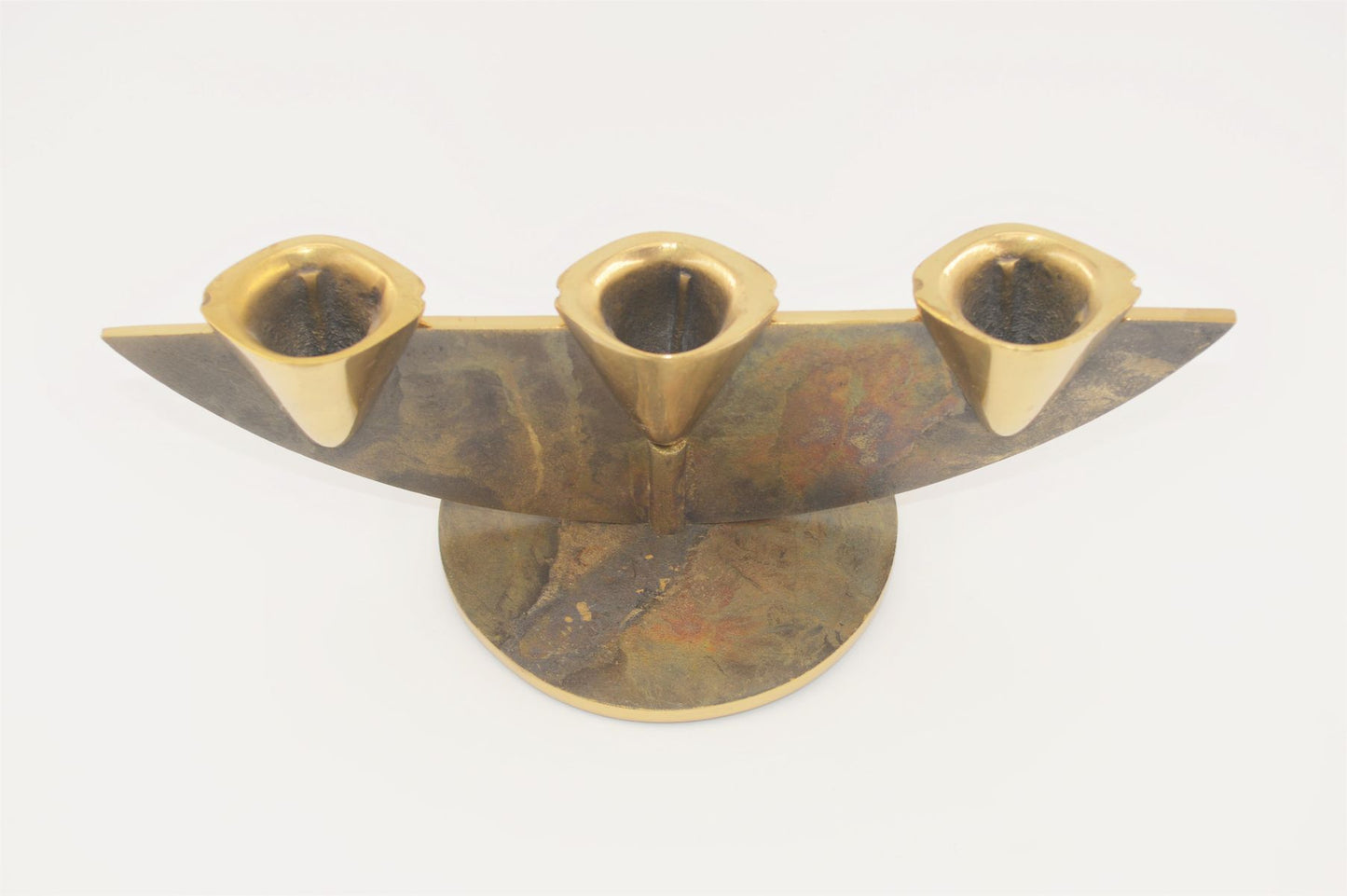 Mid-Century Antonella Caprio Saviato Candle Holder 1960s Italian Brutalist Bronze Design