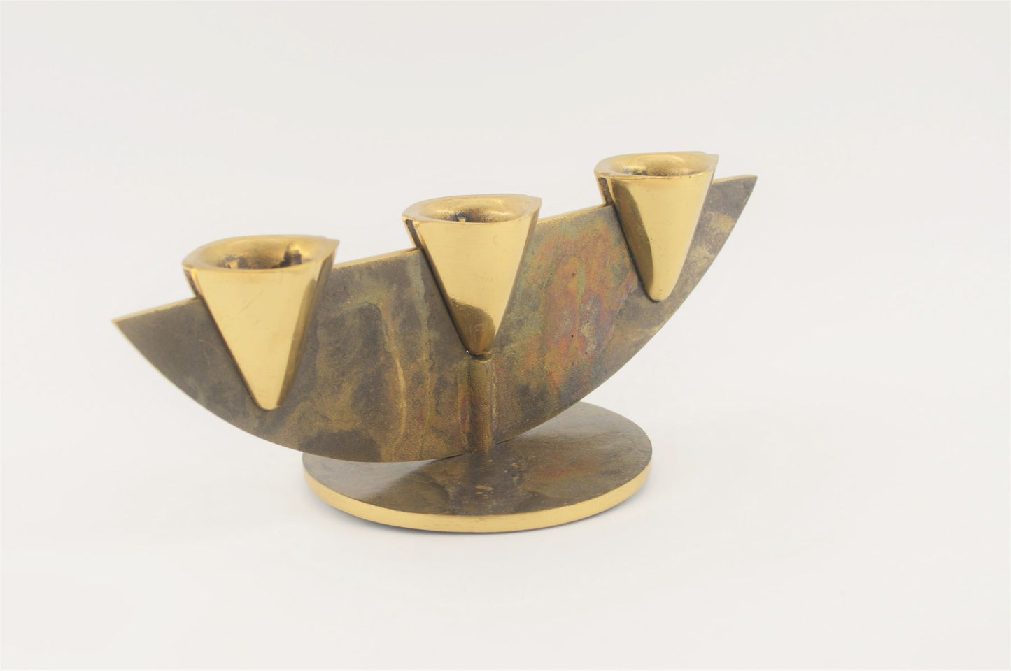 Mid-Century Antonella Caprio Saviato Candle Holder 1960s Italian Brutalist Bronze Design