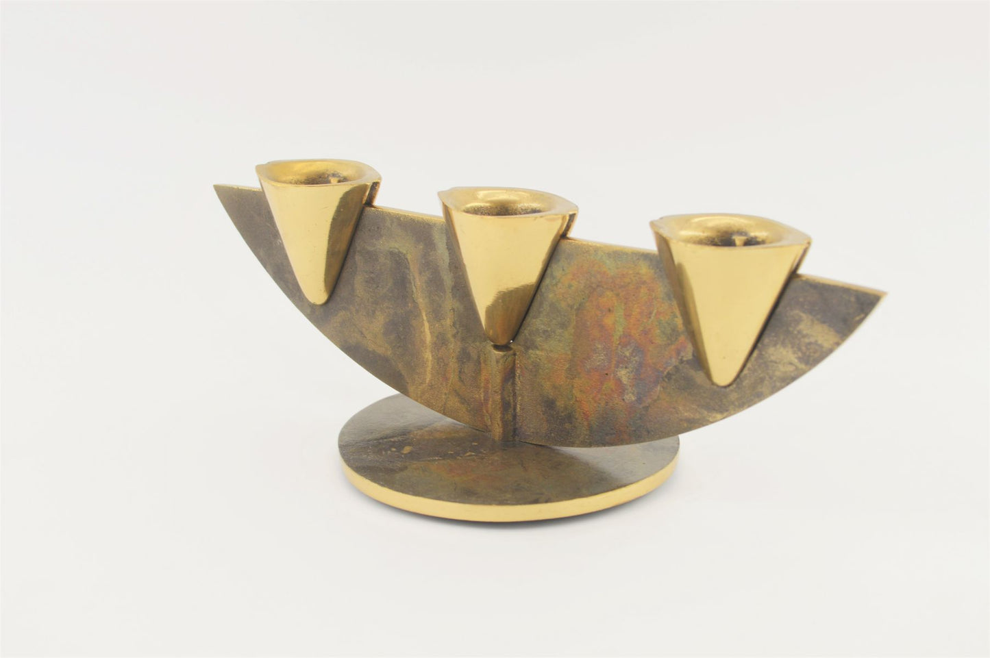 Mid-Century Antonella Caprio Saviato Candle Holder 1960s Italian Brutalist Bronze Design