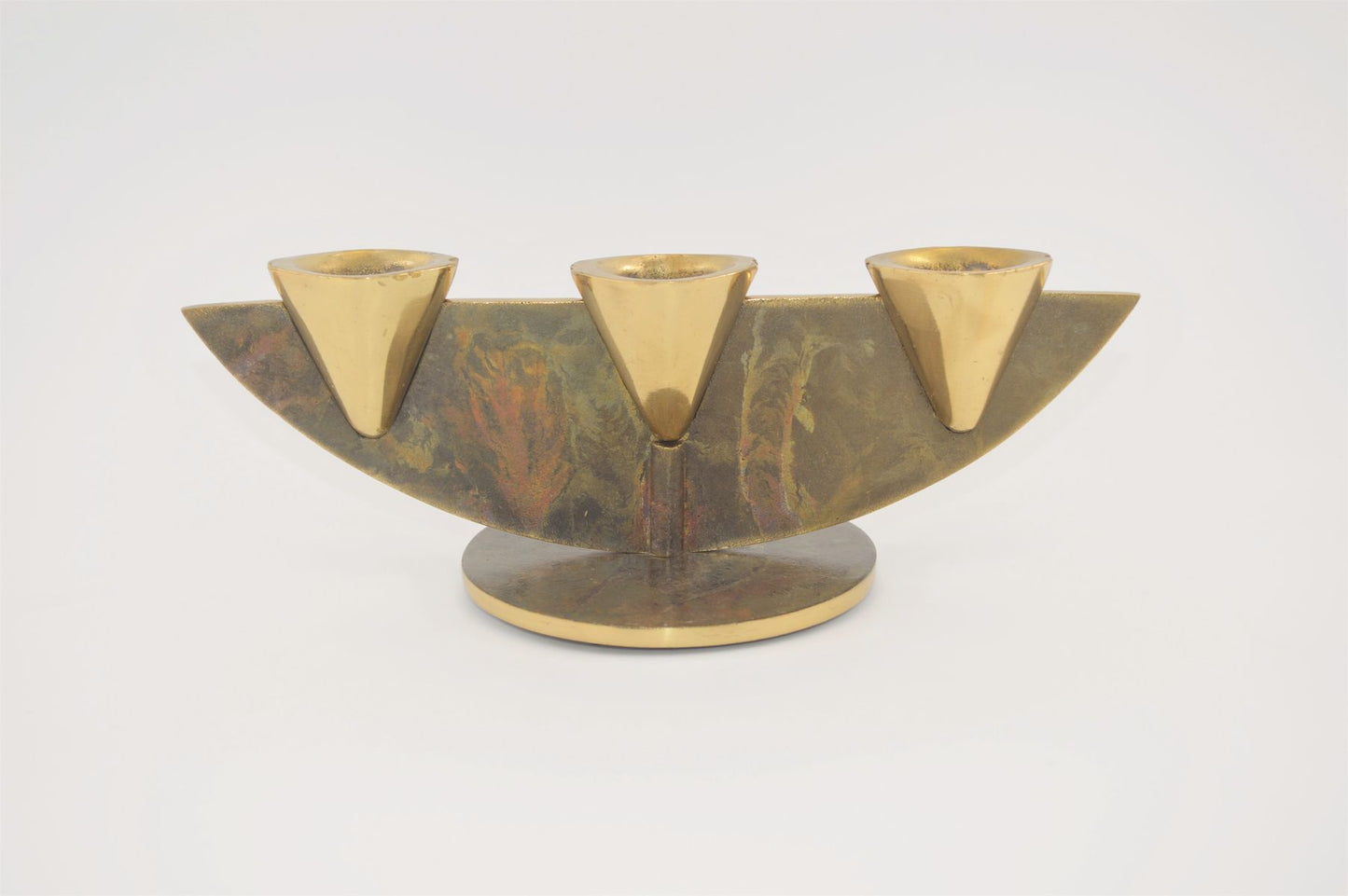 Mid-Century Antonella Caprio Saviato Candle Holder 1960s Italian Brutalist Bronze Design