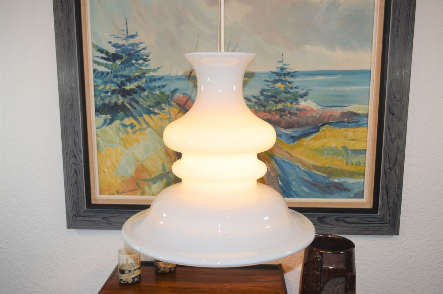 Holmegaard Denmark Library pendant hanging lamp 1980s Sidse Werner Danish design lamp