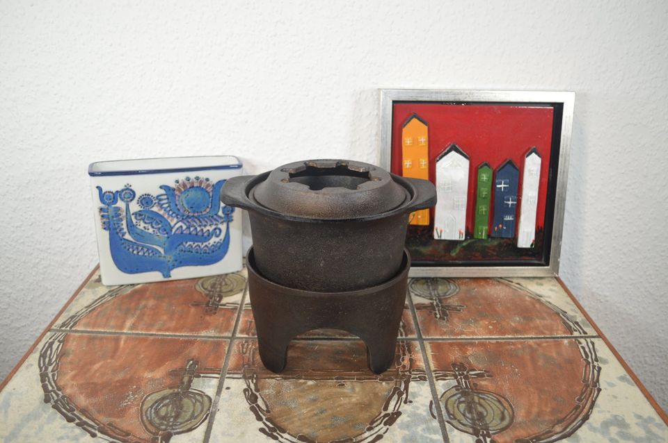 Midcentury Skeppshult cast iron fondue Swedish design handmade