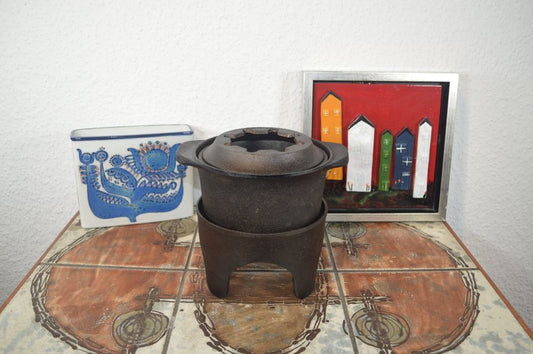 Midcentury Skeppshult cast iron fondue Swedish design handmade