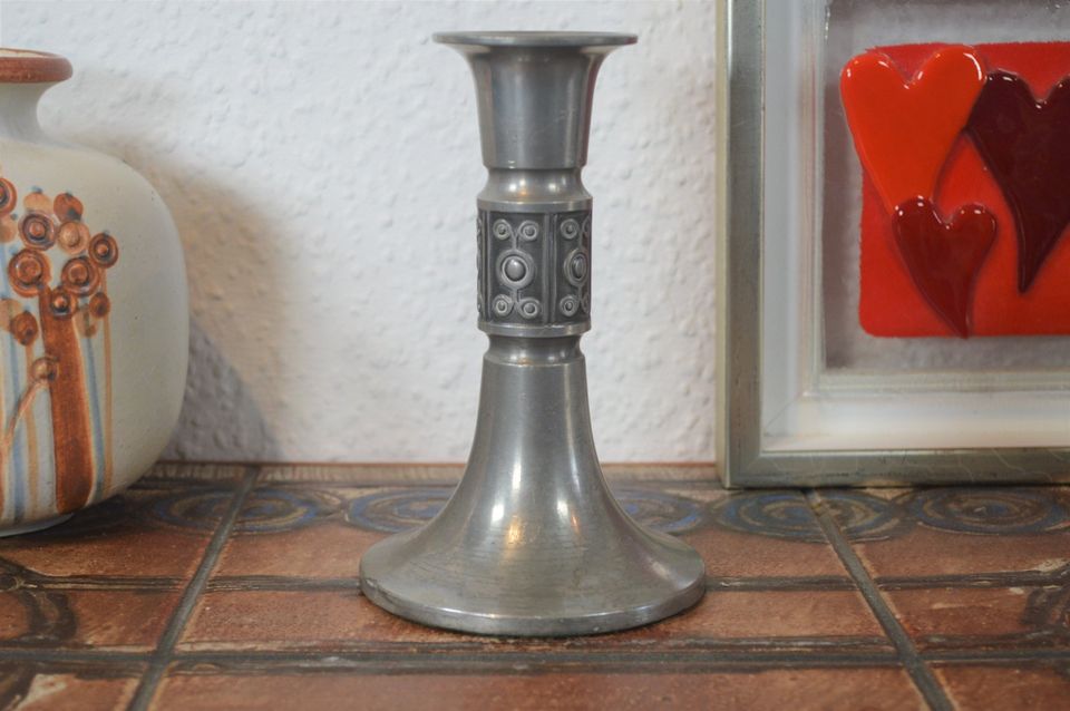 Mid-Century Pewter Haugrud Pewter Lysestage Norsk Design