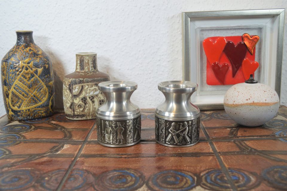 Mid-Century Viking Design Norsk Tinn Pewter Pewter Candle Holder