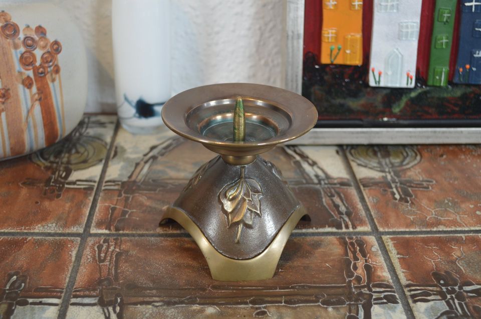 Mid-Century Aedel Malm Denmark Bronze Candle Holder 1960s Danish Design