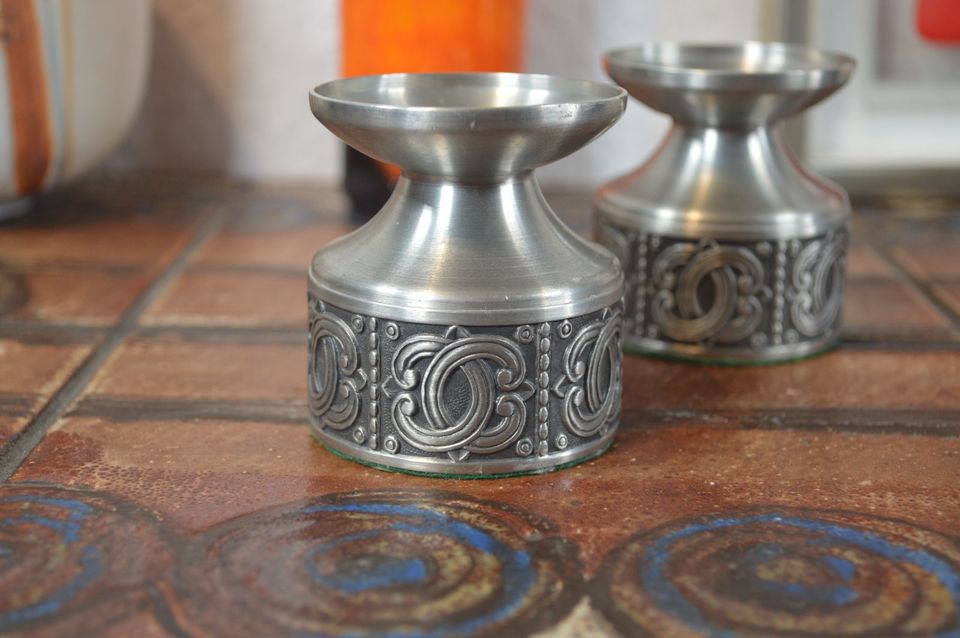 Mid-Century Groenlandica Norway Tinn Pewter 1960s Pewter Candle Holder