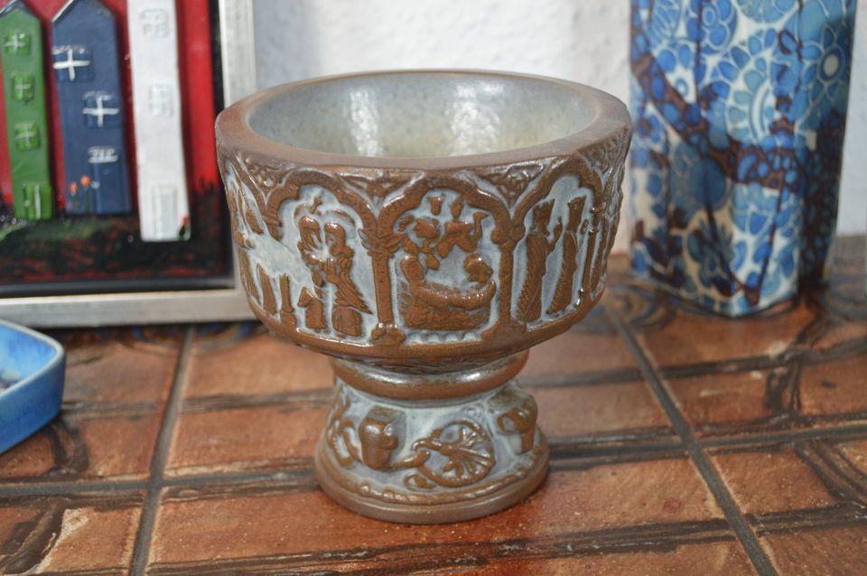 M. Andersen Bornholm ceramic bowl baptismal font 1960s Danish design