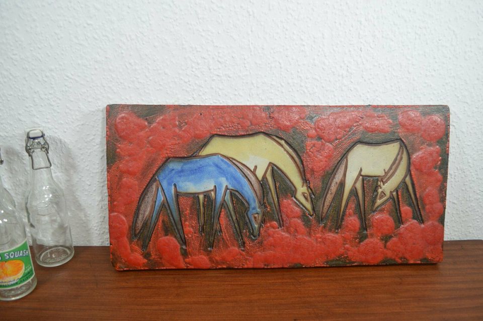 Ruscha Art Wall Plate Horses 70s Design Pop Art / Fat Lava