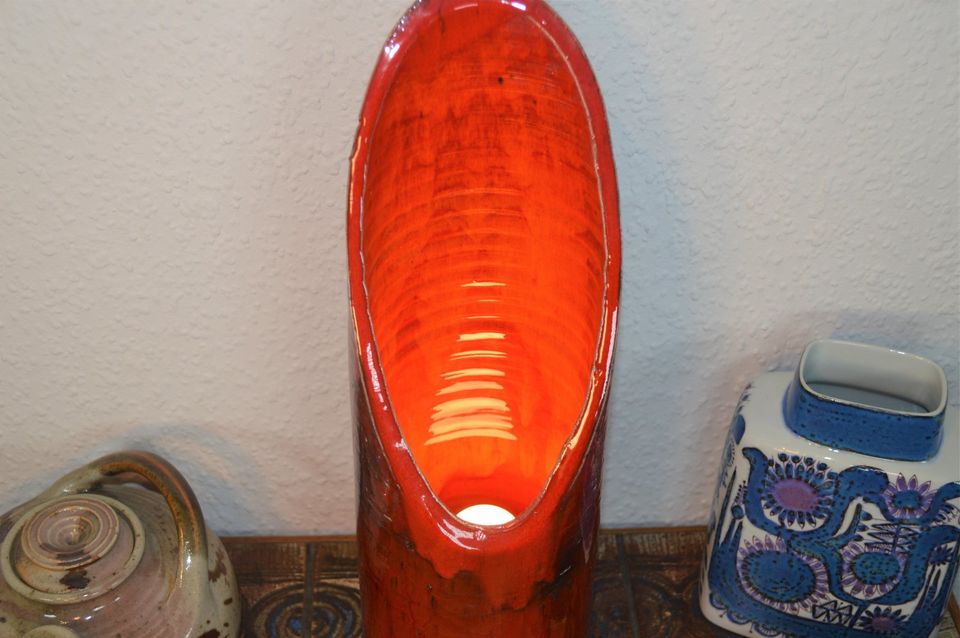 Vintage unique: pop art ceramic table lamp 1970s space age design fat lava