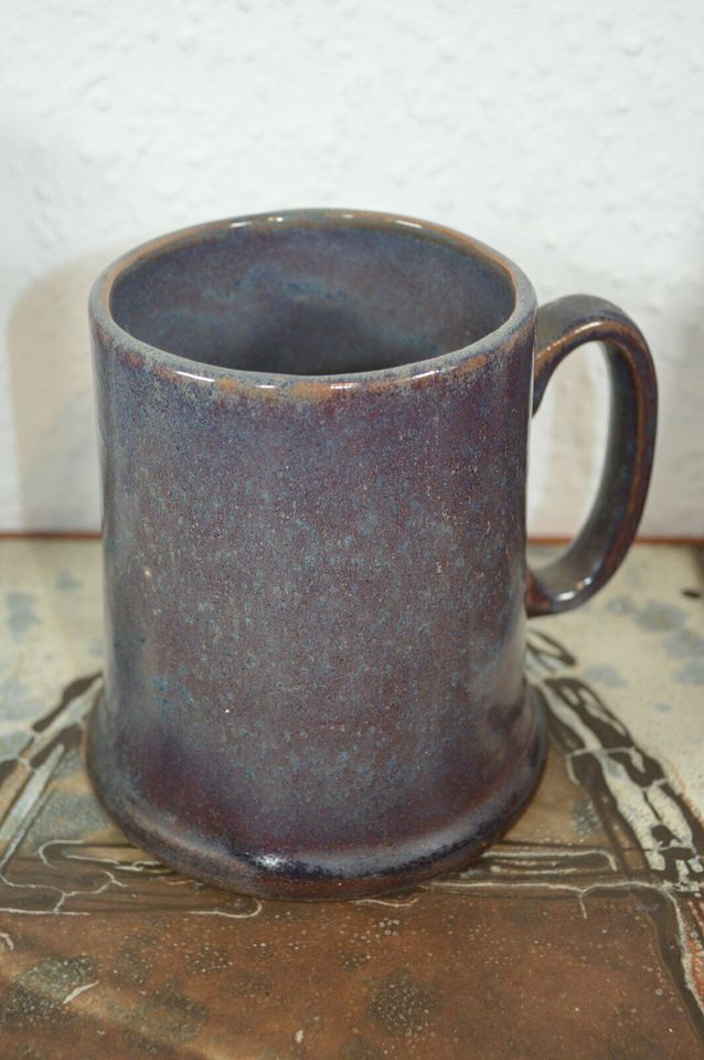 Vintage art ceramic mug with eagle crest studio pottery