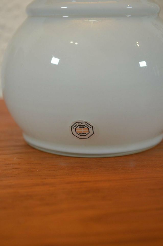 Odreco Dansk Glas Design 1980s Opalglas Lampe Glaskunst Dänemark