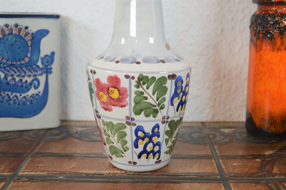 Mid-Century 1960s Weser Keramik Veckerhagen Vase Hand Painted