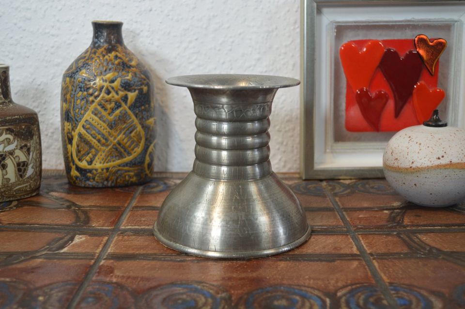 Mid-Century Skanderborg tin lysestage 1960'erne dansk design