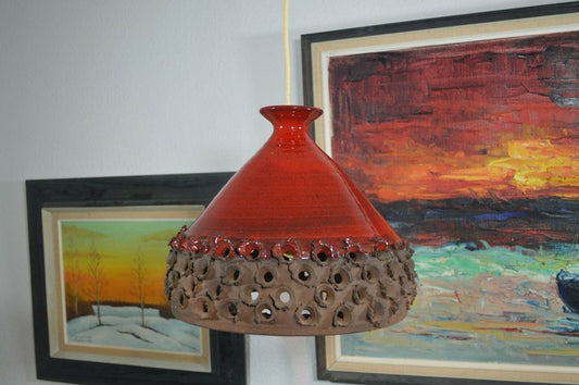 E. Glud Stentoj Pendant Lamp studio ceramics Denmark 1970s pop art design