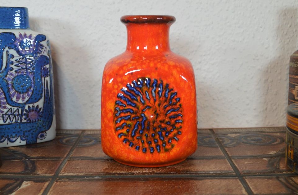 1960s Vintage WGP Bay Keramik Vase 80 17 Fat Lava Glasur Pop Art