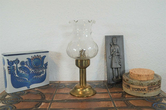 BRDR Rasmussen Brass Oil Lamp Metal Art 1960s Danish Design