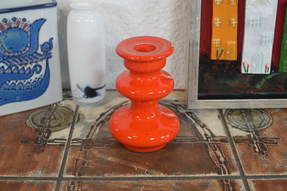 Vintage Pop Art Ceramic Candle Holder 70s Space Age Design Fat Lava