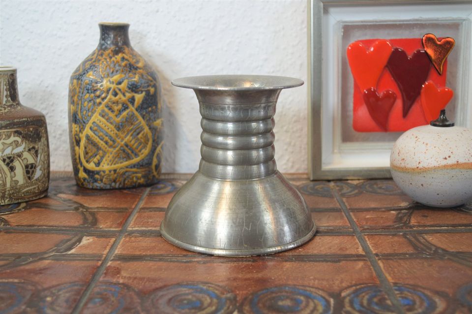 Mid-Century Skanderborg tin lysestage 1960'erne dansk design