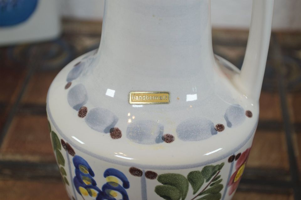 Mid-Century 1960'erne Weser Keramik Veckerhagen Vase Håndmalet